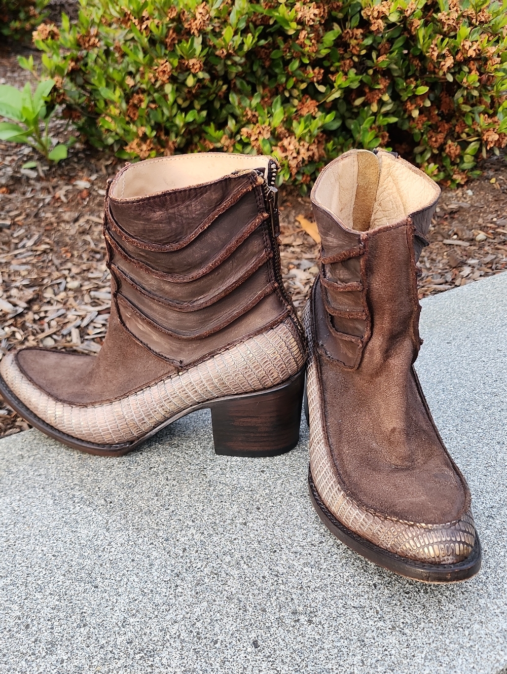 Free Bird By Steven "Crank" Western-Style Chunk Heel Ankle Boots Size 8